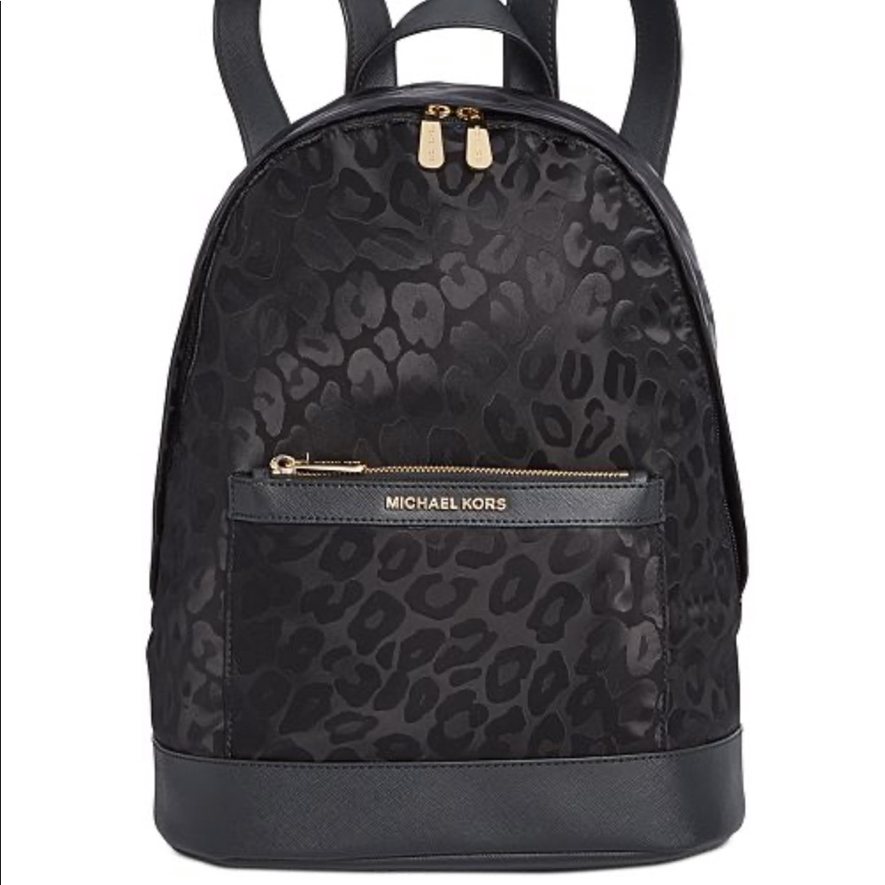 Michael kors leopard nylon backpack